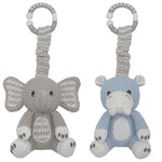 Load image into Gallery viewer, Living Textiles - 2PK Stroller Toys (Elephant &amp; Hippo)
