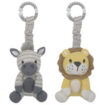 Load image into Gallery viewer, Living Textiles - 2PK Stroller Toys (Zebra &amp; Lion)
