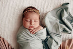 Load image into Gallery viewer, Snuggle Hunny Kids - Sage Baby Jersey Wrap &amp; Beanie Set
