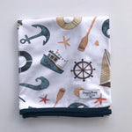 Load image into Gallery viewer, Snuggle Hunny Kids - Shipwreck Baby Jersey Wrap &amp; Beanie Set
