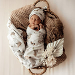 Load image into Gallery viewer, Snuggle Hunny Kids - Fox Jersey Wrap &amp; Beanie Set
