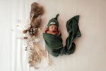 Load image into Gallery viewer, Snuggle Hunny Kids - Olive Baby Jersey Wrap &amp; Beanie Set
