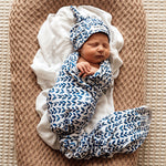 Load image into Gallery viewer, Snuggle Hunny Kids - Nightshade Baby Jersey Wrap &amp; Beanie Set
