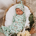 Load image into Gallery viewer, Snuggle Hunny Kids - Baby Jersey Wrap &amp; Beanie Set (Daintree)
