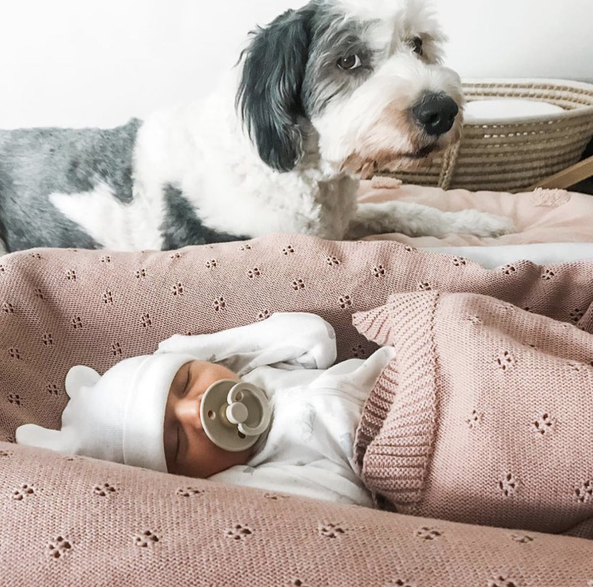 Mini & Me - Heirloom Baby Blanket - Blush
