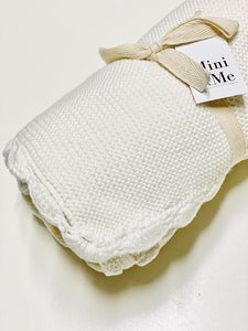 Mini & Me - Shell Baby Blanket - Whisper White