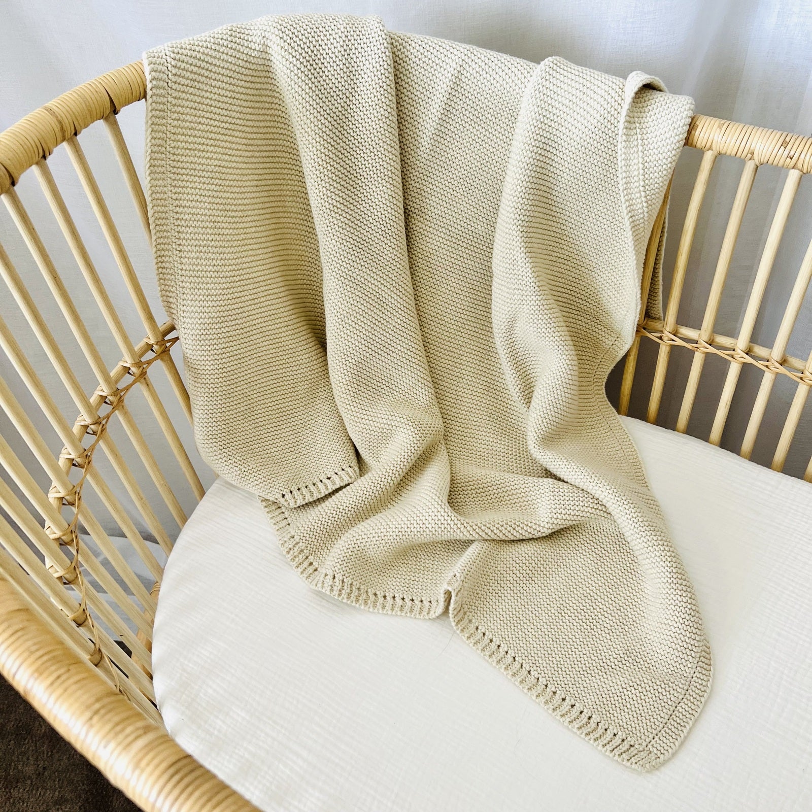 Mini & Me - Cable Knit Baby Blanket - Natural Melange