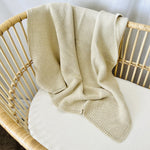 Load image into Gallery viewer, Mini &amp; Me - Cable Knit Baby Blanket - Natural Melange
