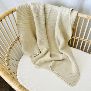 Mini & Me - Cable Knit Baby Blanket - Natural Melange