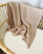 Load image into Gallery viewer, Mini &amp; Me - Cable Knit Baby Blanket - Seashell
