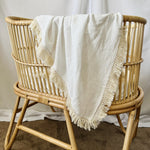 Load image into Gallery viewer, Mini &amp; Me - Lace Trim Cotton Swaddle - Ivory
