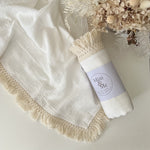 Load image into Gallery viewer, Mini &amp; Me - Lace Trim Cotton Swaddle - Ivory
