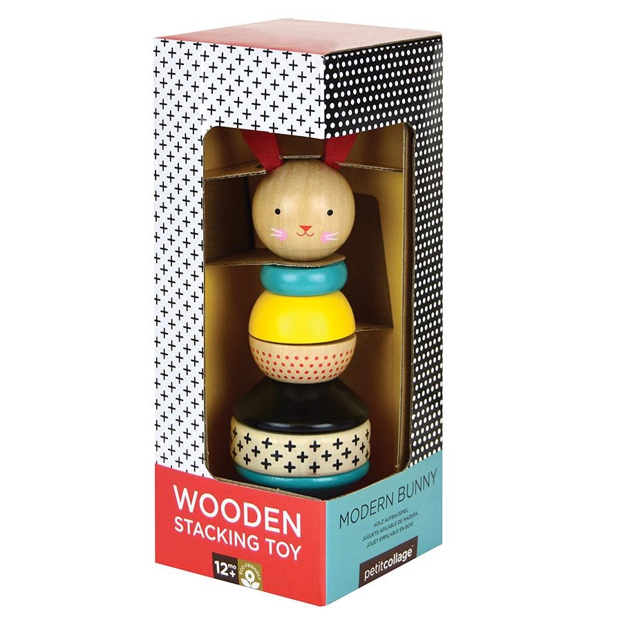 Petit Collage - Modern Bunny Wooden Stacking Toy
