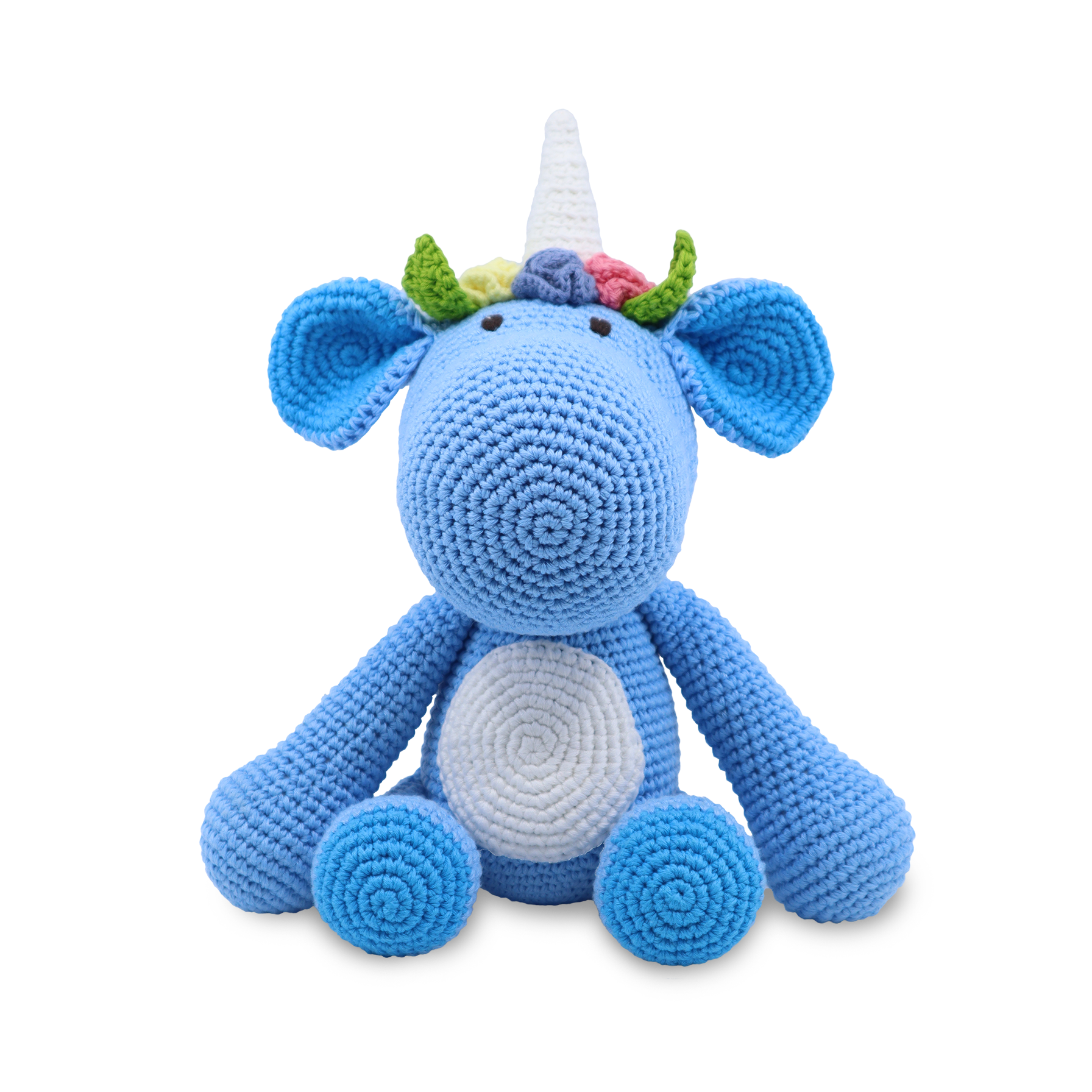 Snuggle Buddies - Medium Sitting Toy Unicorn Blue