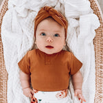 Load image into Gallery viewer, Snuggle Hunny Kids - Chestnut Ribbed Topknot
