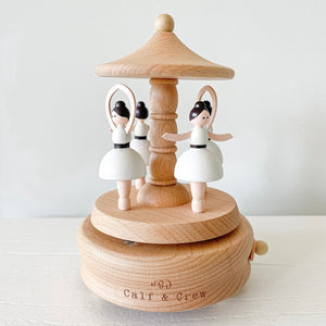 Calf & Crew - Wooden Musical Carousel - Dancing Ballerina