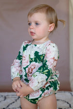 Load image into Gallery viewer, Bella + Lace - Elly Romper (Basil Bloom)
