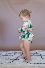 Load image into Gallery viewer, Bella + Lace - Elly Romper (Basil Bloom)
