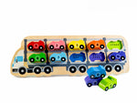 Load image into Gallery viewer, Kiddie Connect - 1-10 Car Puzzle
