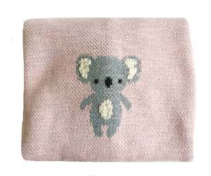 Alimrose - Organic Cotton Koala Baby Blanket - Pink