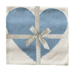 Load image into Gallery viewer, Alimrose - Baby Heart Blanket (80 x 100cm) - Natural &amp; Blue
