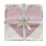 Load image into Gallery viewer, Alimrose - Baby Heart Blanket (80 x 100 cm) - Natural &amp; Pink
