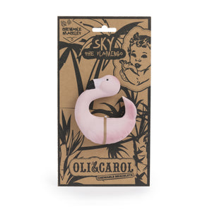 Oli & Carol - Sky The Flamingo Natural Rubber Teether Toy