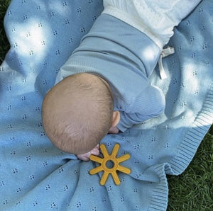 Mini & Me - Heirloom Baby Blanket - Island Blue