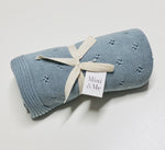 Load image into Gallery viewer, Mini &amp; Me - Heirloom Baby Blanket - Island Blue
