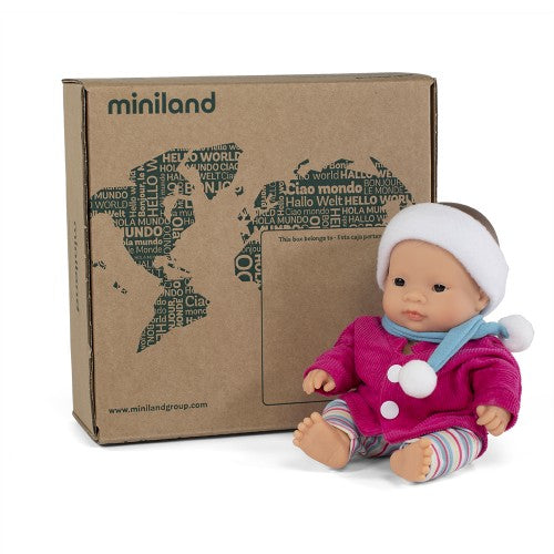 Miniland - Baby Doll Asian Girl & Outfit Boxed 21cm