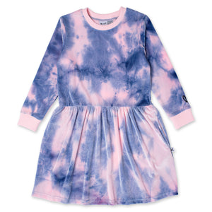 Minti - Velvet Dress - Blush Tie Dye