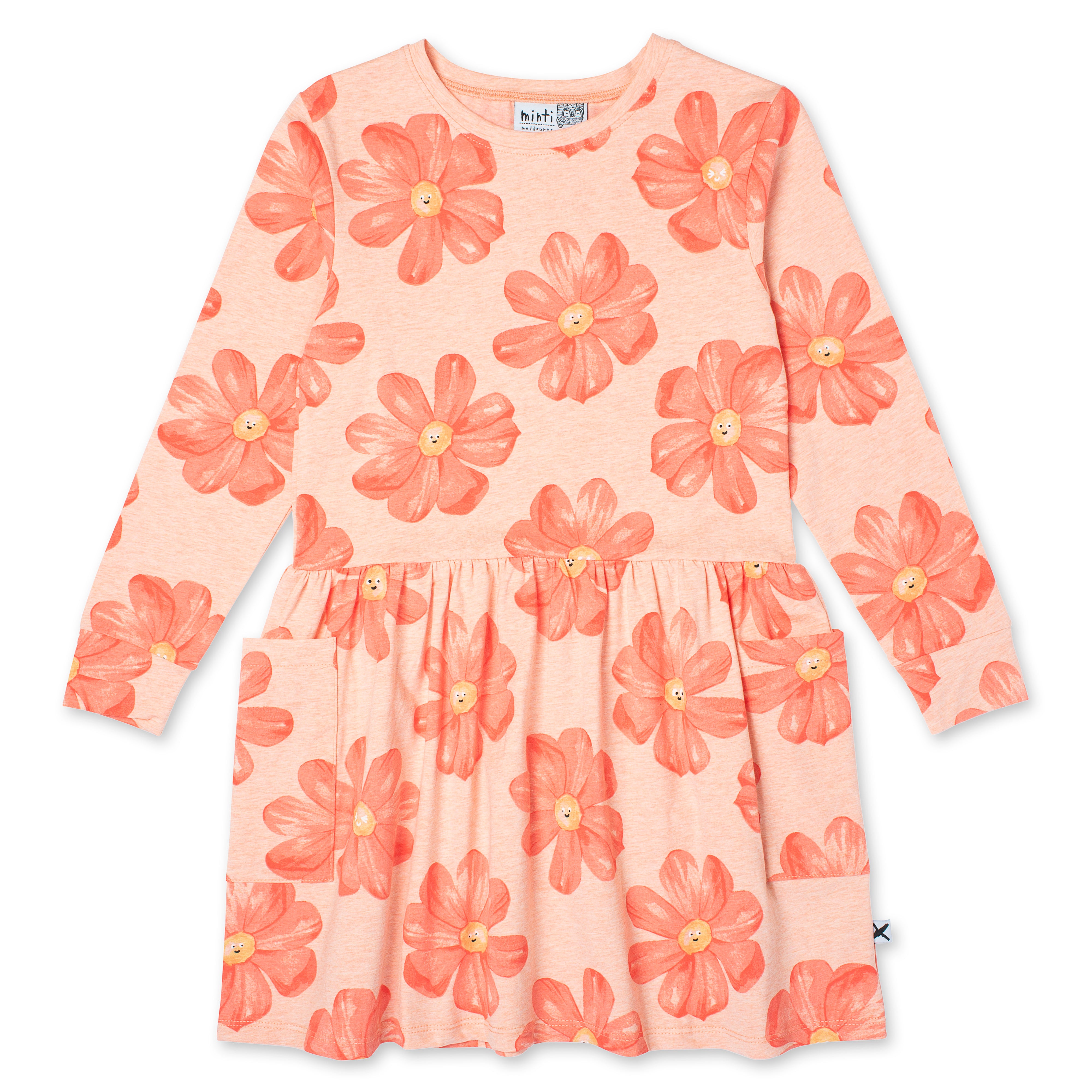 Minti - Friendly Flower Dress - Peach Marle