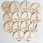 Load image into Gallery viewer, Calf &amp; Crew - Wooden Monthly Milestone Discs - Leaf
