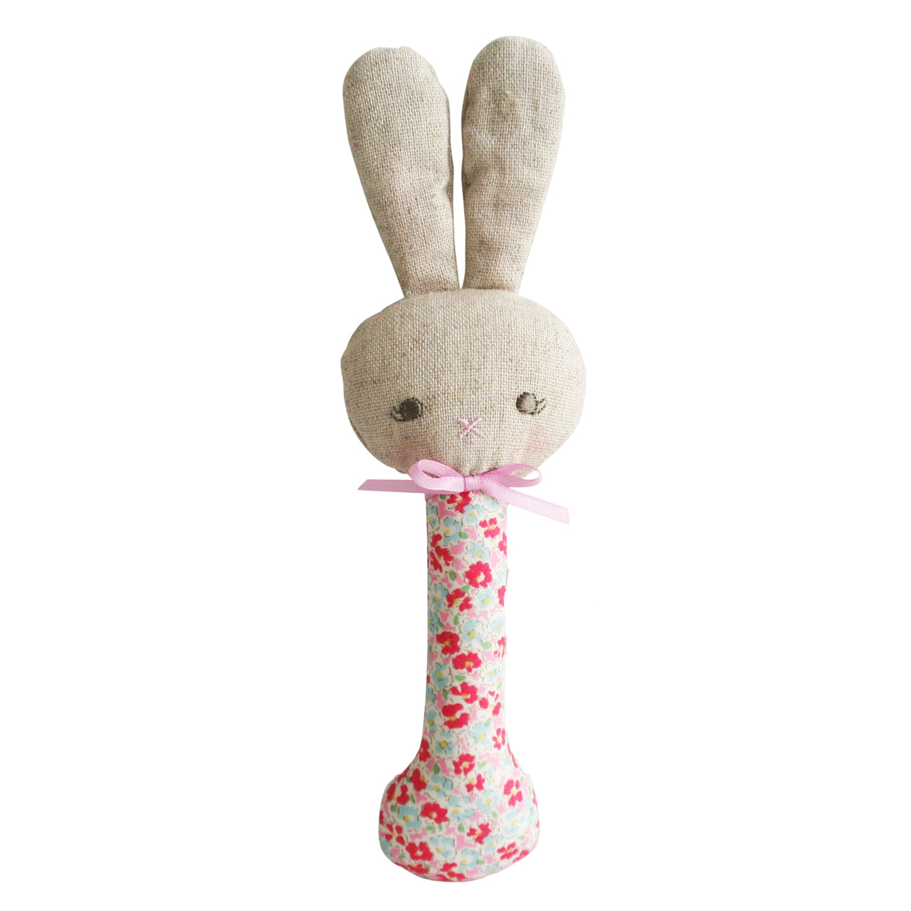 Alimrose - Rosie Bunny Stick Rattle - Sweet Floral
