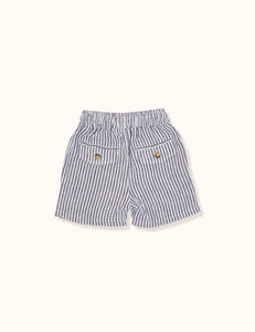 Goldie + Ace - Noah Stripe Linen Short (Navy Stripe)