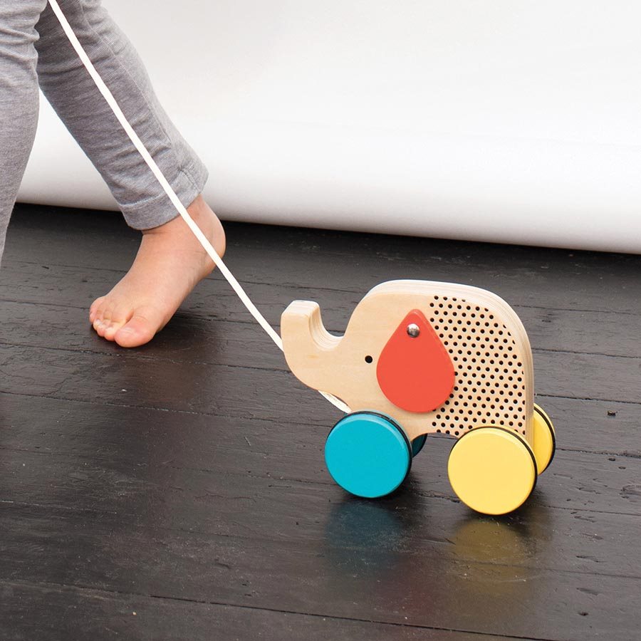 Petit Collag - Elephant Wooden Pull Along Toy