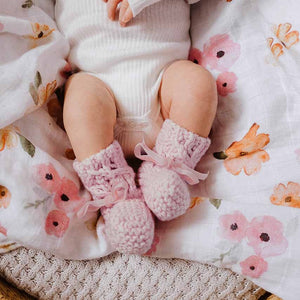 Snuggle Hunny Kids - Pink Merino Wool Bonnet & Booties