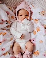 Load image into Gallery viewer, Snuggle Hunny Kids - Pink Merino Wool Bonnet &amp; Booties
