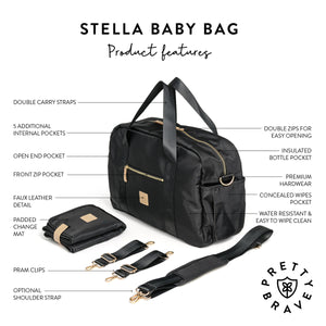 Pretty Brave - Stella Baby Bag (Black)