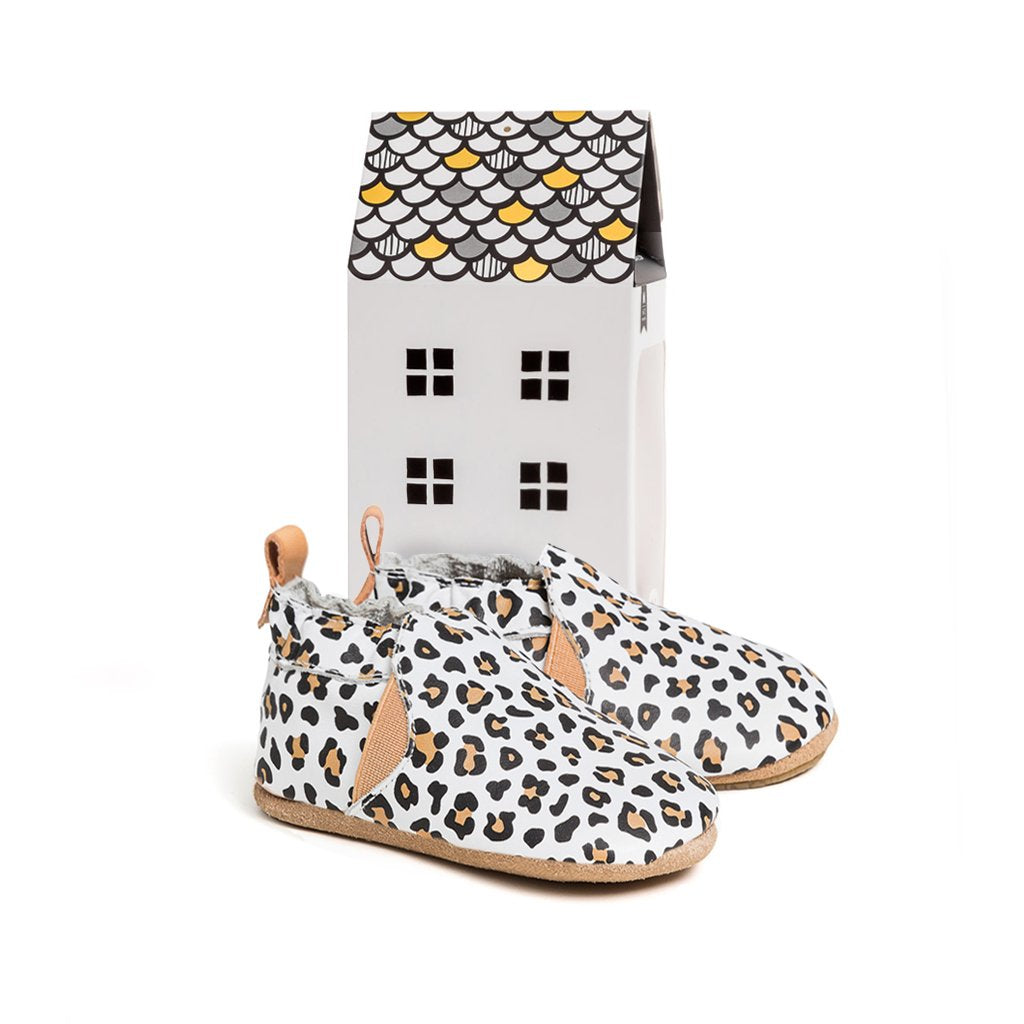 Pretty Brave - Slip On Baby Shoes (White Leopard)