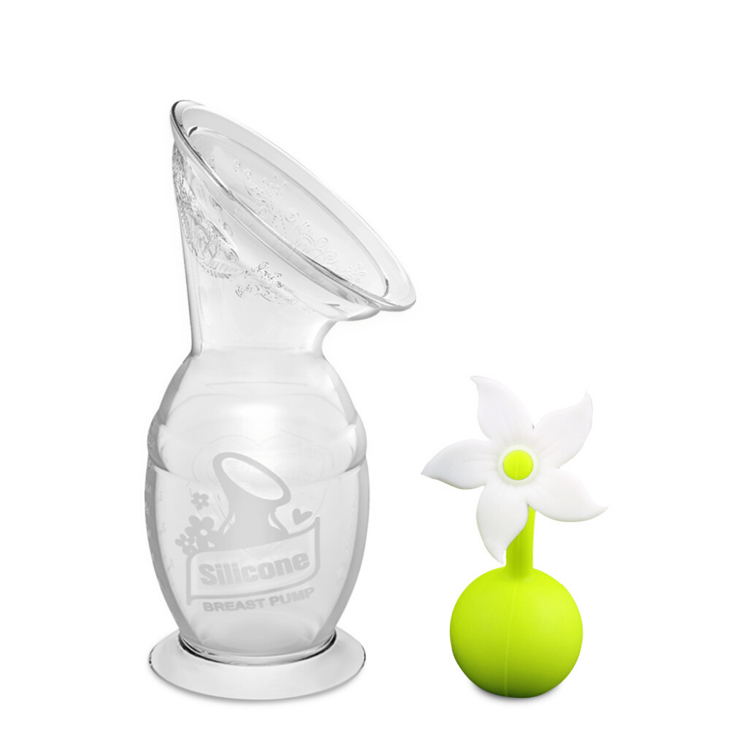 Haakaa - Silicone Breast Pump & Flower Stopper Combo (White)