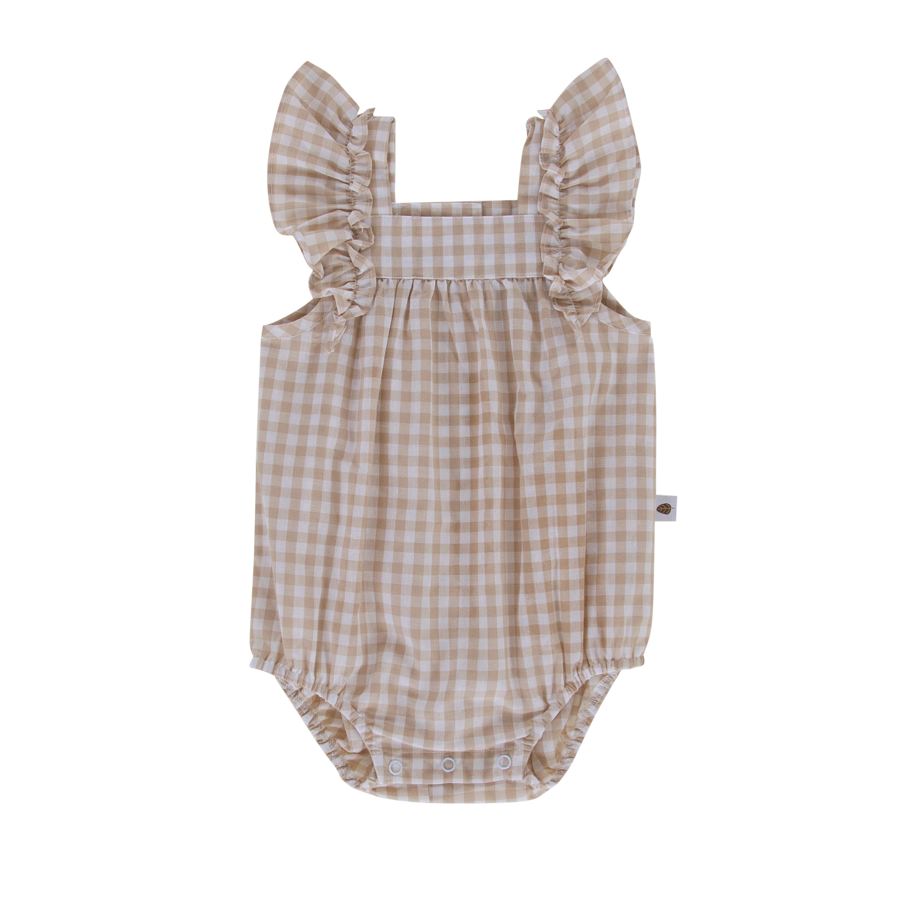 Peggy - Roma Playsuit (Taupe Gingham)