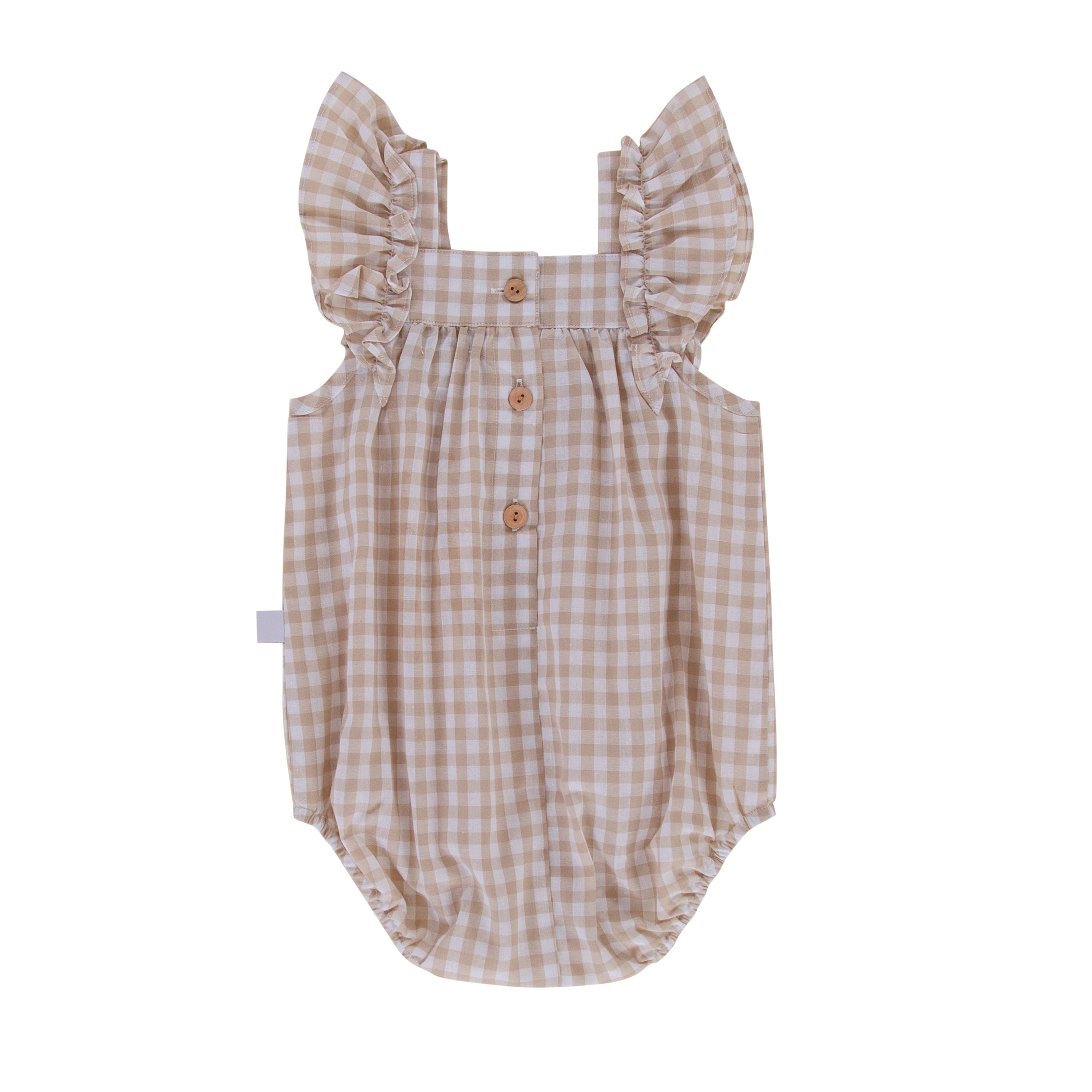 Peggy - Roma Playsuit (Taupe Gingham)