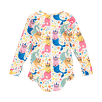 Load image into Gallery viewer, Rock Your Baby - Purrmaides Long Sleeve Rashie One-Piece Swim with Lining
