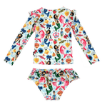 Load image into Gallery viewer, Rock Your Baby - Mermaids Long Sleeve Rashie Set with Lining
