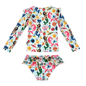 Rock Your Baby - Mermaids Long Sleeve Rashie Set with Lining