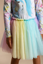 Load image into Gallery viewer, Rock Your Baby - Blue Unicorn Long Sleeve Circus Dress
