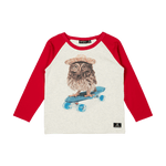 Load image into Gallery viewer, Rock Your Baby - Owl Skate Long Sleeve T-Shirt
