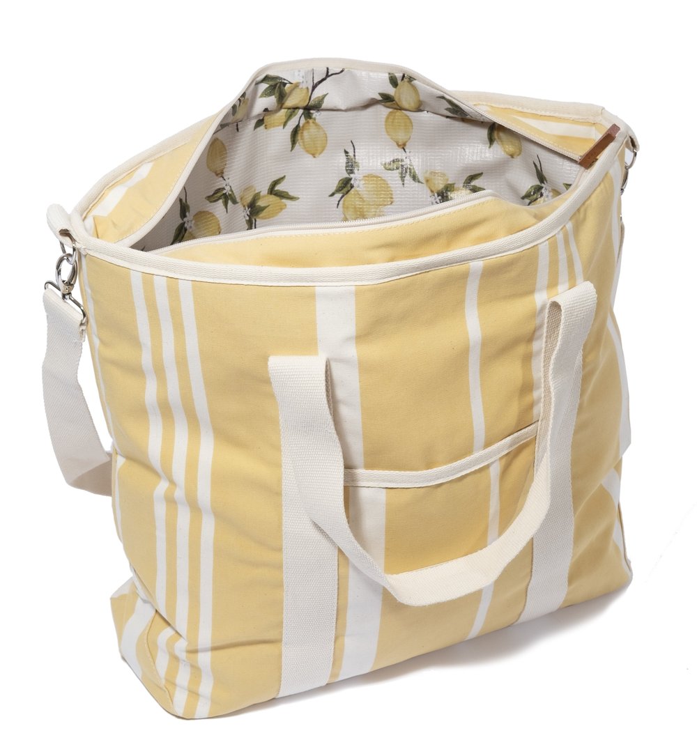 Business & Pleasure Co - The Cooler Tote Bag - Vintage Yellow Stripe