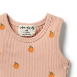 Load image into Gallery viewer, Wilson &amp; Frenchy - Organic Rib Ruffle Bodysuit - Little Orange
